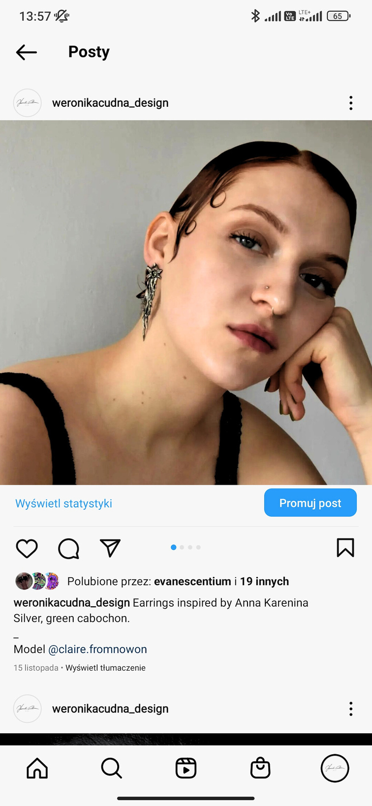 Arystokracja - kolczyki, detal