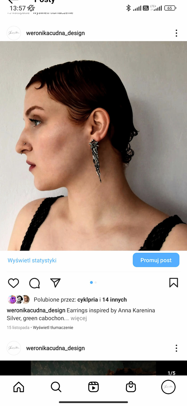 Arystokracja - kolczyki, detal